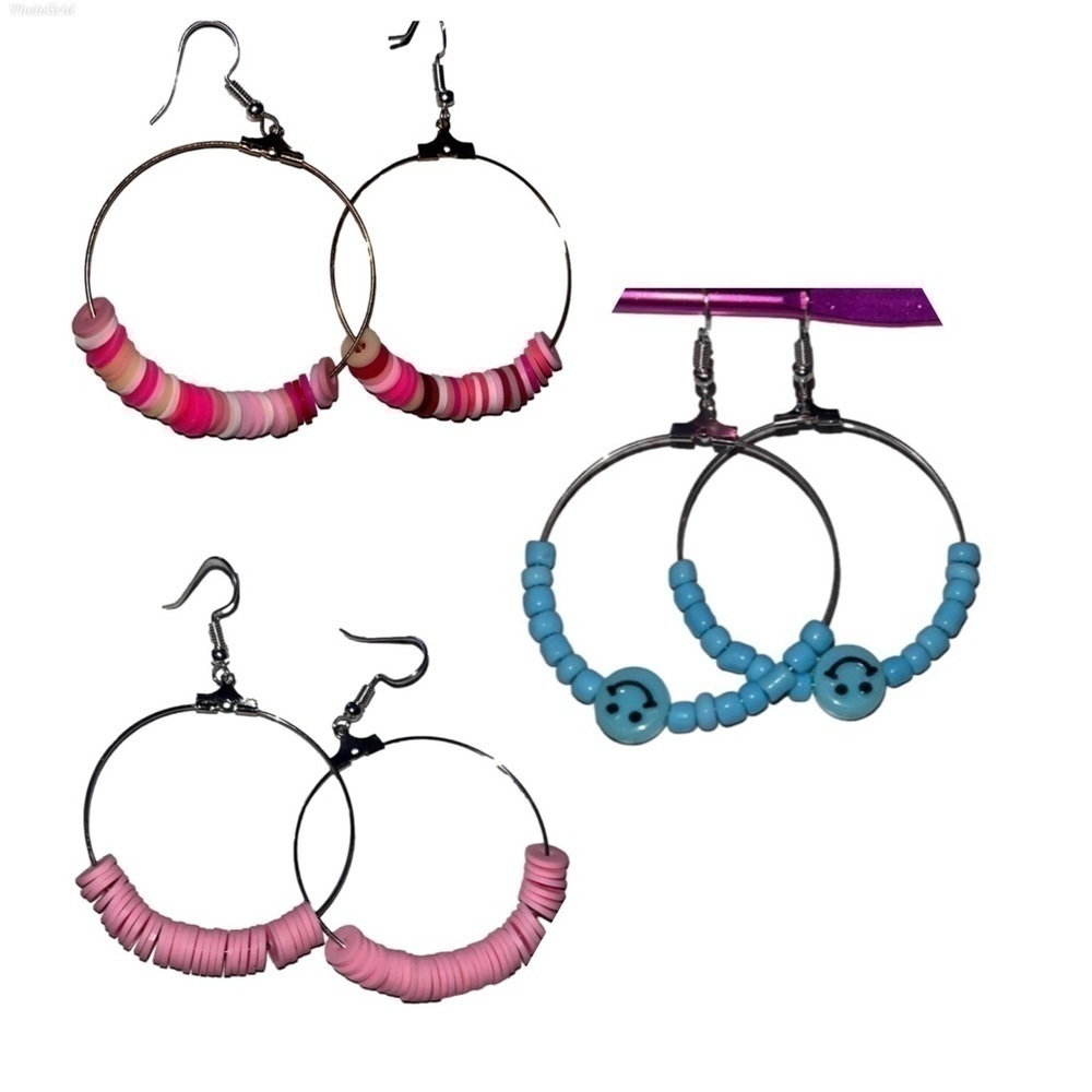 BOHO hoop earrings 3prs